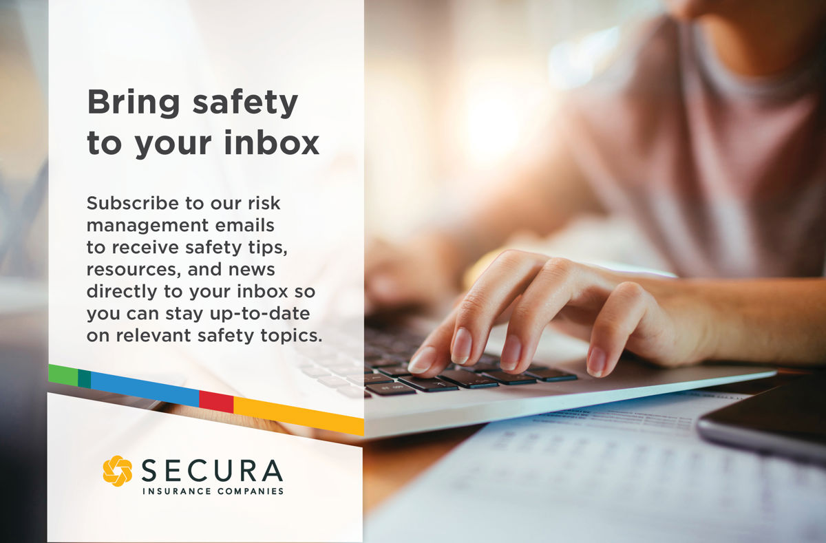 Safety emails for policyholders info card